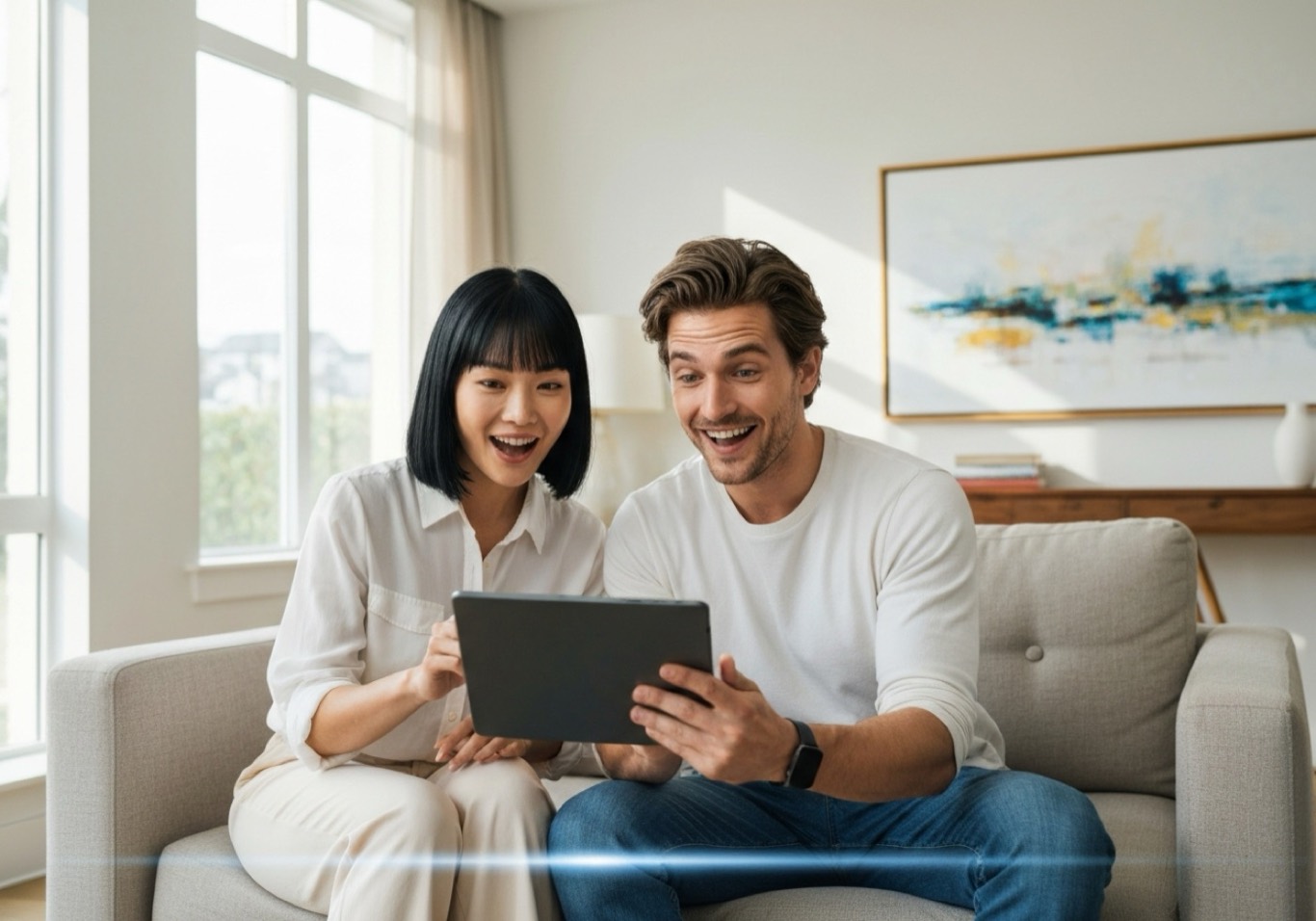 Couple estimant leur bien immobilier